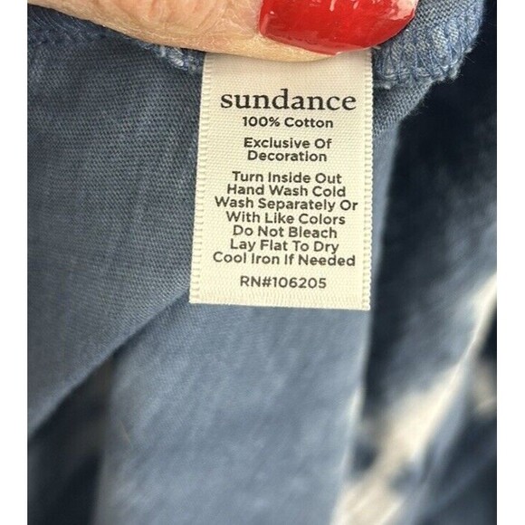 Sundance Catalog Elara Tie Dye Dress In Blue Size Medium Relaxed Fit pockets - Picture 8 of 8